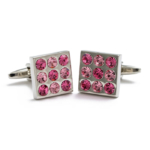 Stones Pink Crystals Cufflinks