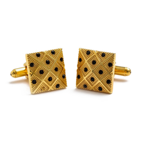 Black Stones on Gold Cufflinks