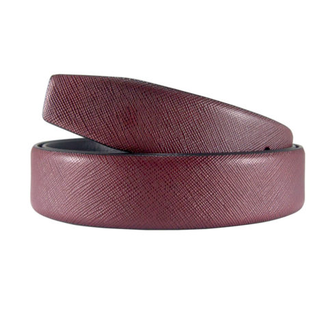 Burgundy Saffiano Leather Belt Strap