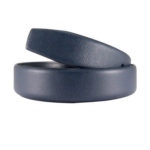 Blue Saffiano Leather Belt Strap