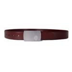 Burgandy Italian Leather Belt Strap   Brashy Imperial - Silver Buckle