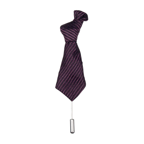 LAPEL PIN TWO TONE BLACK AND PINK TIE