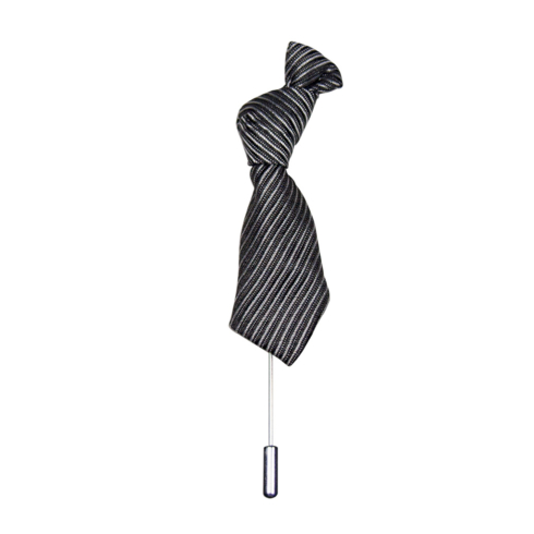 LAPEL PIN TWO TONE SILVER TIE