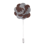 LAPEL PIN TWO TONE BROWN AND GREY
