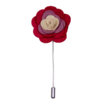 LAPEL PIN THREE TONE PINKS AND WHITE