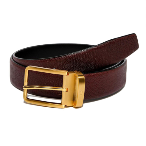 Burgandy Saffiano Leather Belt Strap + Imperial Piercer - Gold Buckle
