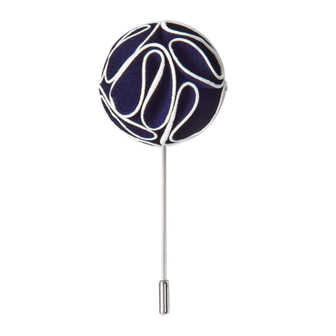 LAPEL-PIN---NAVY-BLUE-PIPED-FLOWERS