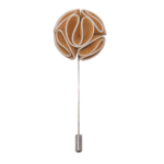 LAPEL PIN YELLOW MUSTARD PIPED FLOWER