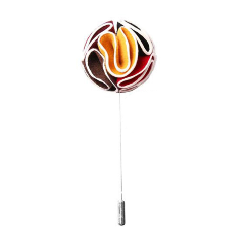 LAPEL PIN MULTI COLOURED PIPED FLOWER
