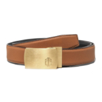 Grained Tan Belt Strap + Brashy Imperial - Gold Buckle