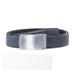 Ostrich "Full Quill" Teal Blue Belt Strap + Brashy Imperial - Silver Buckle