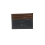 Classic Two Tone Card Holder - Navy Blue / Brown