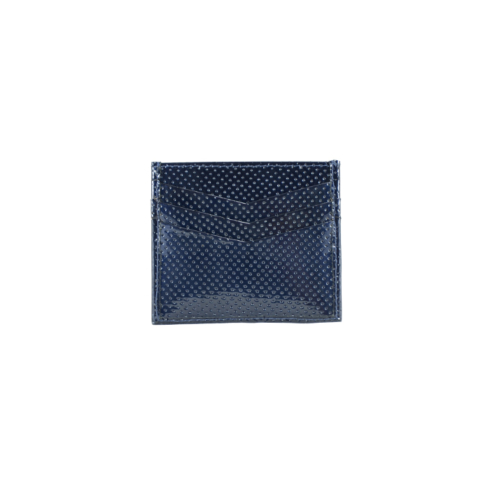Leather blue cardholder for men